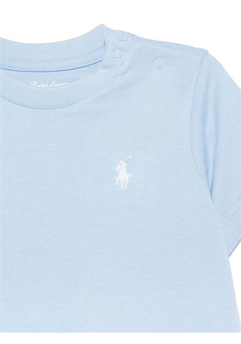 T-Shirt Azzurra Con Pony Bianco RALPH LAUREN KIDS | 320-832904063